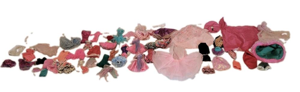 Vintage Barbie Doll Clothes Lot 55 Pc Dresses Gowns Tutus Fashion Accessories...